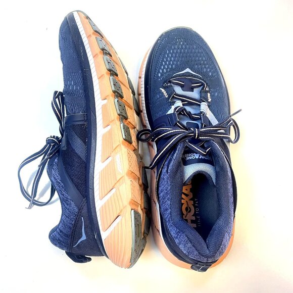 Hoka One One Women's Size 8 Gaviota 2 Running Shoe Navy and Peach - Picture 2 of 16